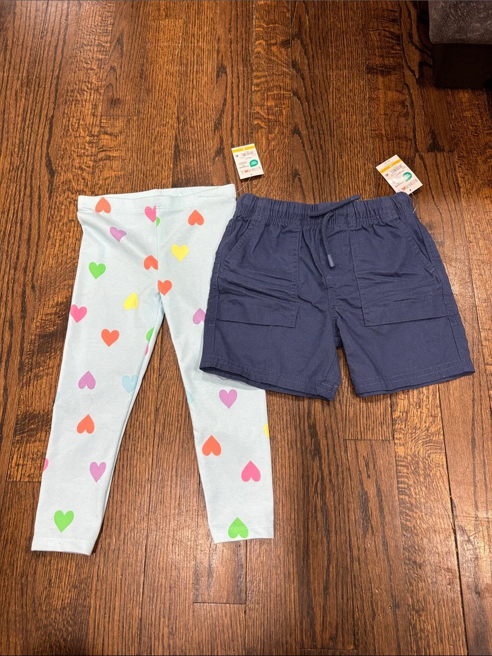 Garanimals girls Navy Blue Cargo Shorts and legging bundle size 2T